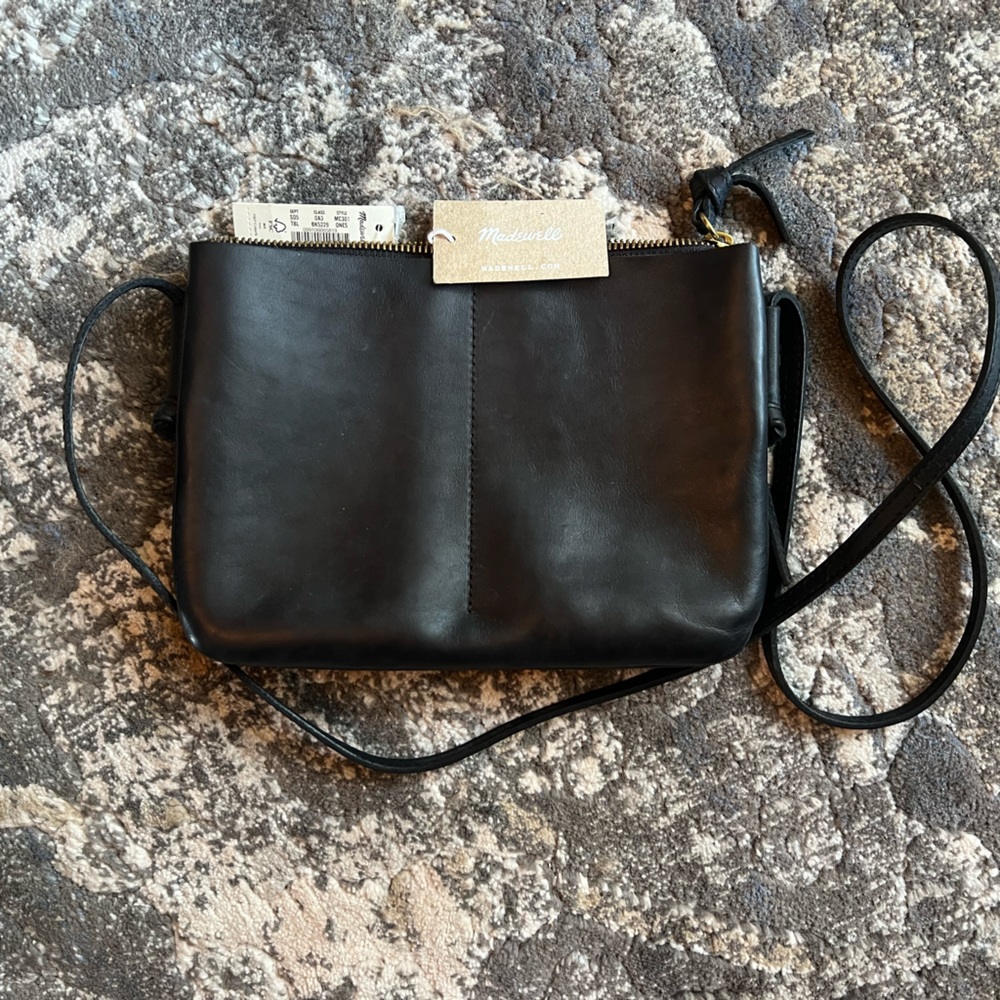 Madewell Black Leather Knotted Crossbody Bag